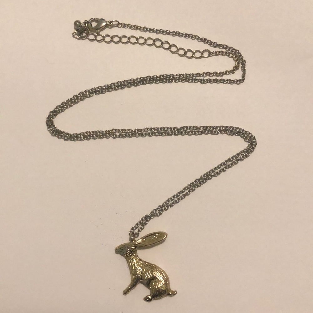 Forever 21 gold bunny necklace